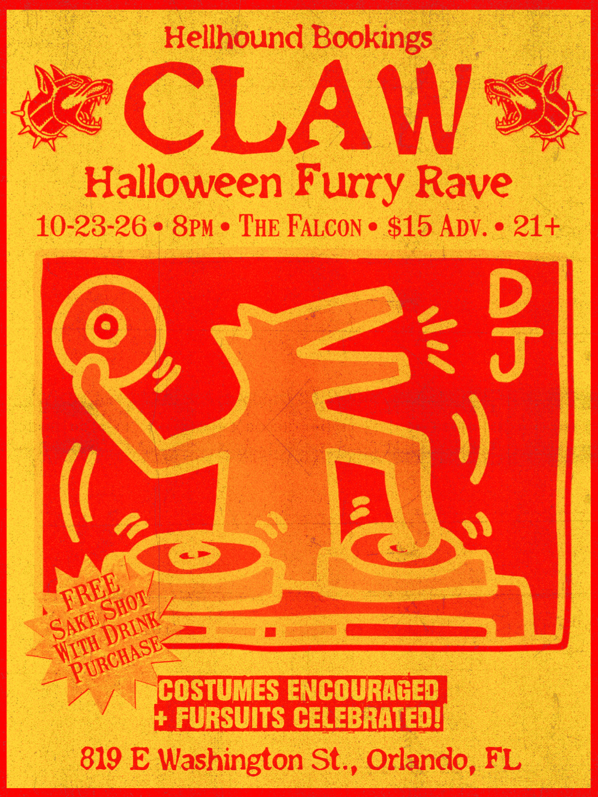 CLAW: Halloween Furry Rave flyer